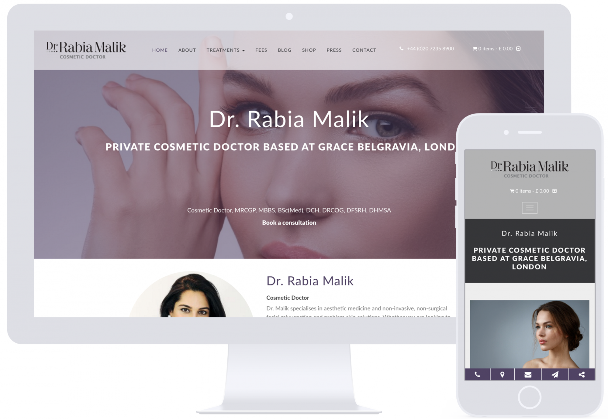 Dr. Rabia Malik's website built by Smart Little Web